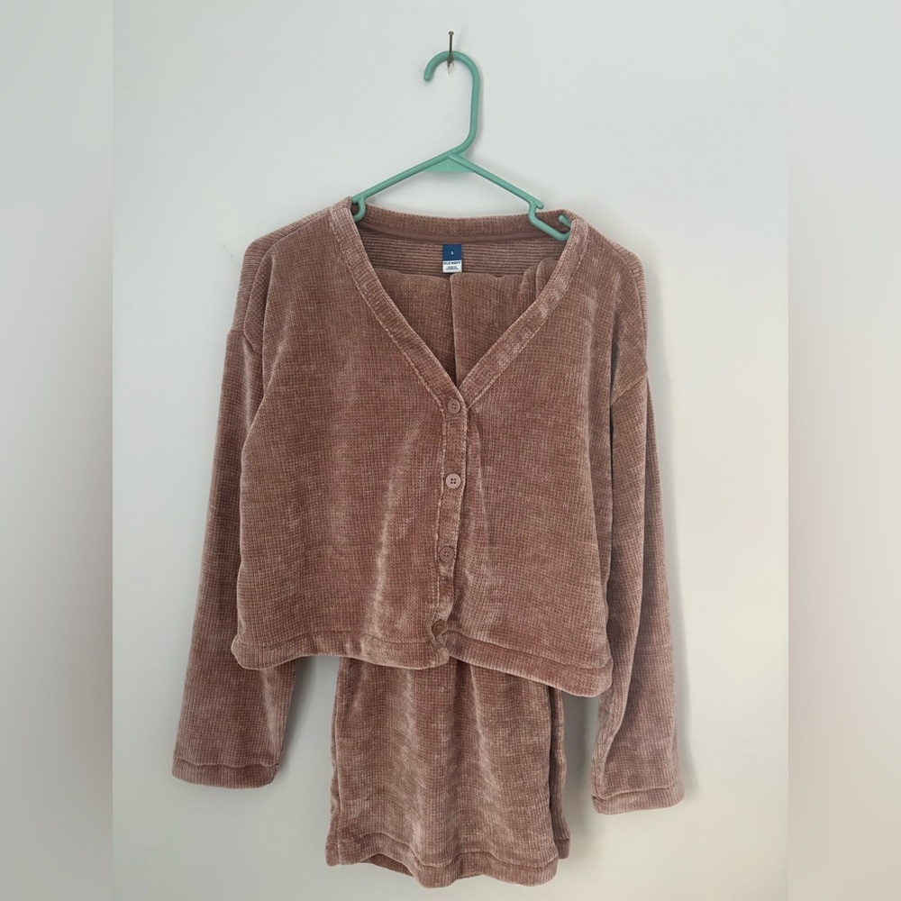 Old Navy PJ set. Soft Brown Knit Cardigan and Pants Set